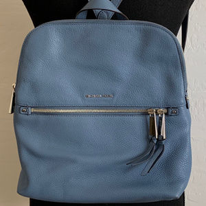 Michael Kors Rhea Zip Slim Denim Blue Medium Backp